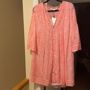 NWT Diane Von Furstenberg Layla Shift Dress in Sarasa Coral